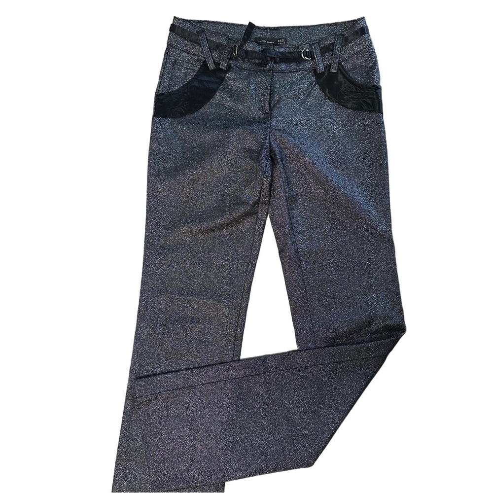 Y2K Metallic Silver Shimmer Pants – Low Rise Statement Trouser - Picture 12 of 15
